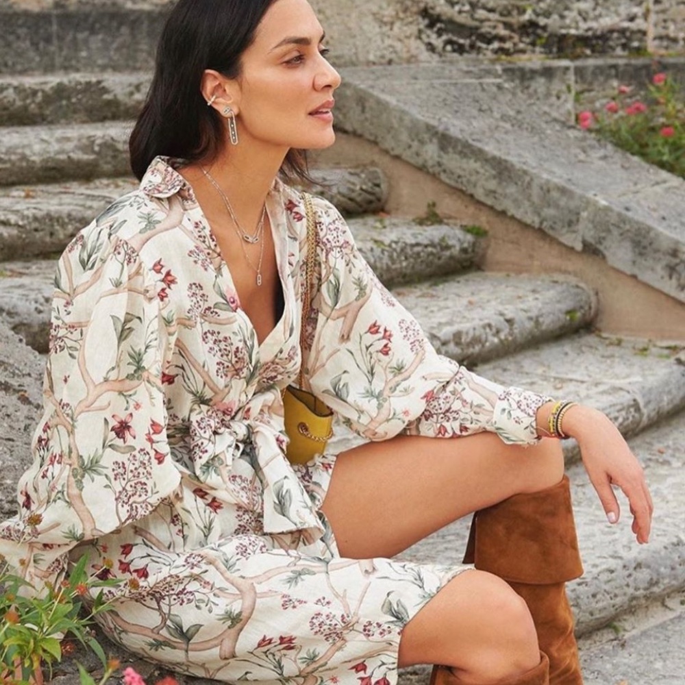 H&M x Johanna Ortiz Orchid Linen Shirt Dress